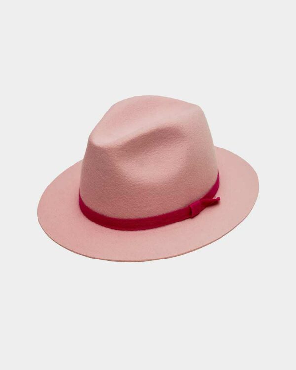 Fedora hat with black and pink band