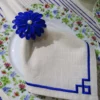 Table Cloth Napkins Set of 4 with Blue Embroidery - Image 6