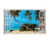 Tropical Paradise 3D Wall Decal, Beach Scenery Window Sticker, Vinyl Wall Art - Image 2