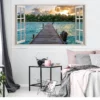 Tropical Paradise 3D Wall Decal, Beach Scenery Window Sticker, Vinyl Wall Art - Image 6