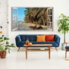 Tropical Paradise 3D Wall Decal, Beach Scenery Window Sticker, Vinyl Wall Art - Image 8