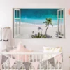 Tropical Paradise 3D Wall Decal, Beach Scenery Window Sticker, Vinyl Wall Art - Image 9