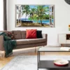 Tropical Paradise 3D Wall Decal, Beach Scenery Window Sticker, Vinyl Wall Art - Image 10