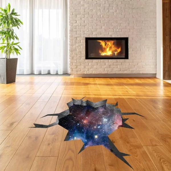3D Galactic Illusion Space Themed Wall Decal Sticker Art