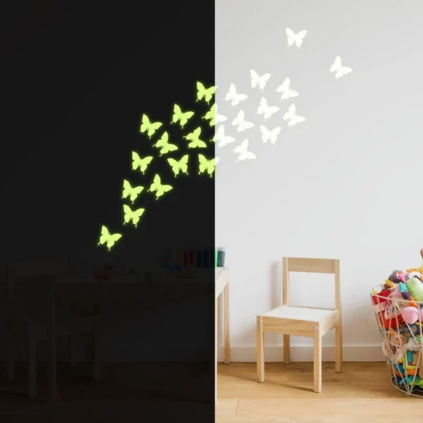 Glowing Night Butterflies Wall Decal - Enchanting Nature Illumination