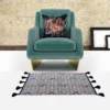 Black Velvet Throw Pillow Fall Collection Winter Roase 18" x 18" - Image 2