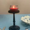 Vibhsa Pillar Candle Holder - Matte Black (7"H) - Image 3