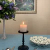 Vibhsa Pillar Candle Holder - Matte Black (7"H) - Image 4