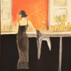 Set of Lady / Gentleman in Bar Original Oil Color Painting - Image 3