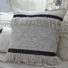 Throw Pillow Cover Black & Beige Stripes 20" X 20" with Insert - Image 2