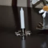 Decorative Silver Flower Candle Holder - Image 6