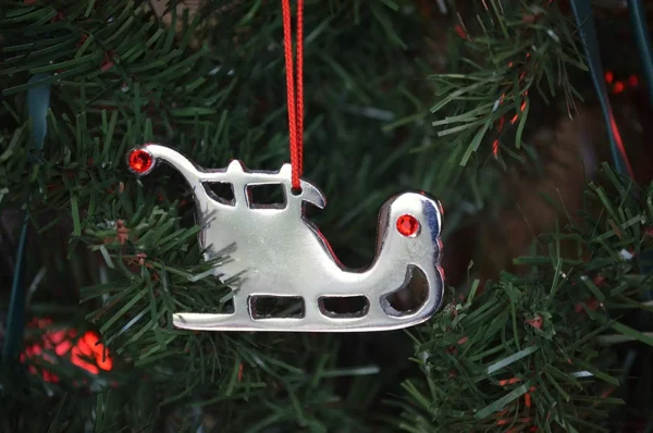 Sleigh Christmas Tree Ornament Decorations Set of 8