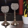 Vibhsa Round Crystal Aluminium Candle Holder Set of 2 - Image 3