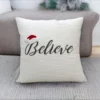 Vibhsa 20" x 20" Christmas Pillow- Believe - Image 8