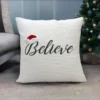 Vibhsa 20" x 20" Christmas Pillow- Believe - Image 7
