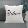Vibhsa 20" x 20" Christmas Pillow- Believe - Image 6