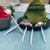 White & Silver Flatware Stainless Steel Set of 20 - Image 6