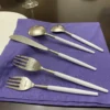 White & Silver Flatware Stainless Steel Set of 20 - Image 8