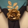 Vibhsa Golden Rose Set of 4 Napkin Rings - Image 3