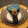 Vibhsa Golden Rose Set of 4 Napkin Rings - Image 2
