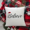 Vibhsa 20" x 20" Christmas Pillow- Believe - Image 5
