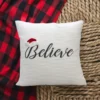 Vibhsa 20" x 20" Christmas Pillow- Believe - Image 4