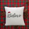 Vibhsa 20" x 20" Christmas Pillow- Believe - Image 3