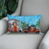 Hand Illustrated Christmas Cravan Holiday Pillow (14"X20") - Image 4