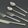 Modern Flatware set of 20 Pieces Silver Stainless Steel - Image 2