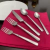 Modern Flatware set of 20 Pieces Silver Stainless Steel - Image 3