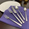 Modern Flatware set of 20 Pieces Silver Stainless Steel - Image 4