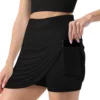 Skort - Anti-Emptied A-Line Skirt with Pocket - Image 2