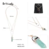 Artilady Natural Opal Stone Moon Choker Necklace Elegant Crystal Pendant Jewelry - Image 5