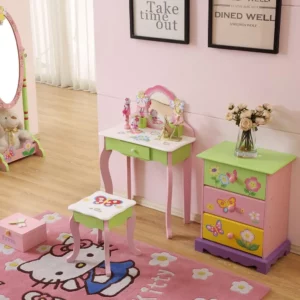 Kids Makeup Table - Vanity Set with Stool
